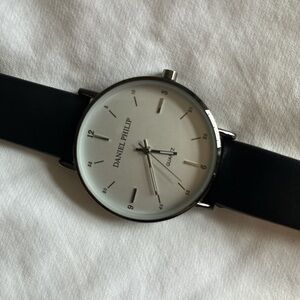 Daniel Phillip Black and Silver Classic Bracelet Watch